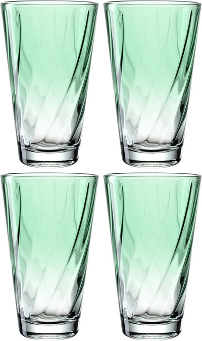 Verre à boire Leonardo twist 300ml vert - set 4