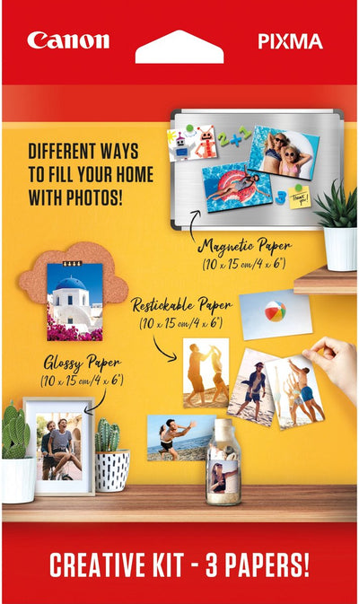 Kit créatif Canon pixma - papier photo - magnétique, recollable et brillant 10x15 cm