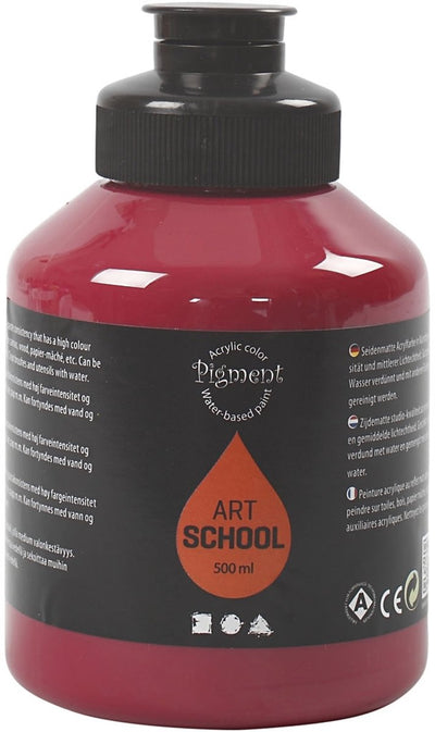 Peinture acrylique Creativ company, semi-brillante, semi-transparente, rouge foncé, 500 ml 1 flacon