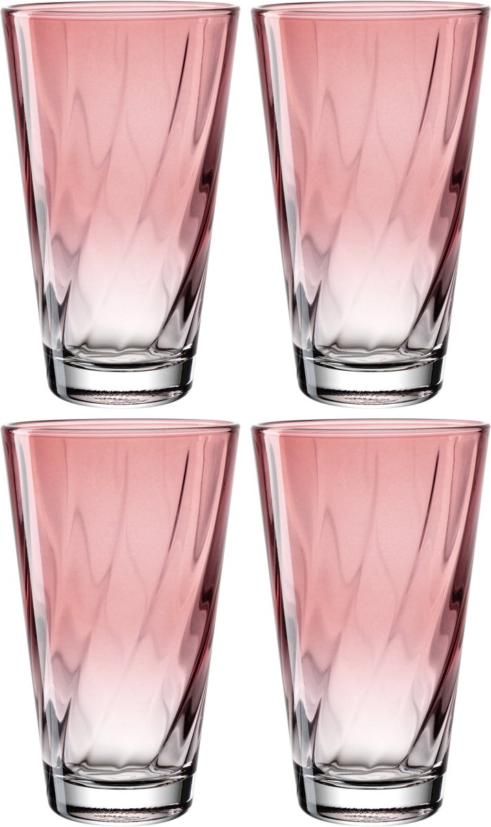 Verre à boire Leonardo twist 300ml rose - set 4