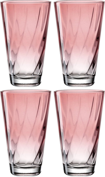 Verre à boire Leonardo twist 300ml rose - set 4