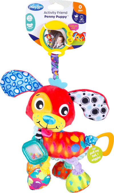 Playgro activité ami penny chiot - jouet pour bébé - jouet suspendu - jouet de landau - hochet - accessoire de landau - accessoire de poussette - jouet éducatif - animal en peluche