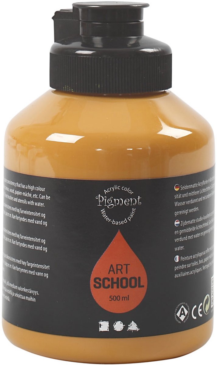 Peinture acrylique Creativ company, semi-brillante, opaque, ocre, 500 ml 1 flacon
