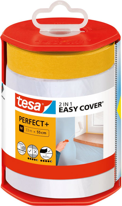 Tesa 1067561 - easy cover perfect + film de couverture distributeur : m 33 mètres 55 | 2 pièces