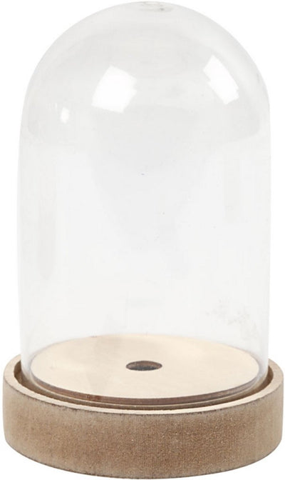 Cloche Creativ company sur socle en bois, h: 12,5 cm, d 8 cm, 1 boîte