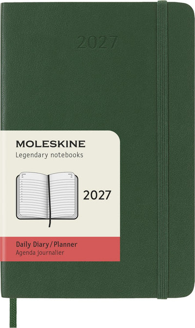 Agenda Moleskine 12 mois - 2027 - quotidien - poche - couverture souple - vert myrte