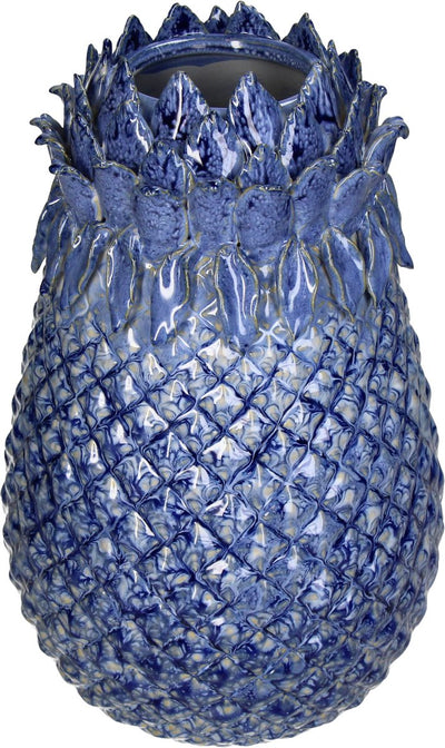 Vase collection Hd faïence bleu 19x19x29,5cm
