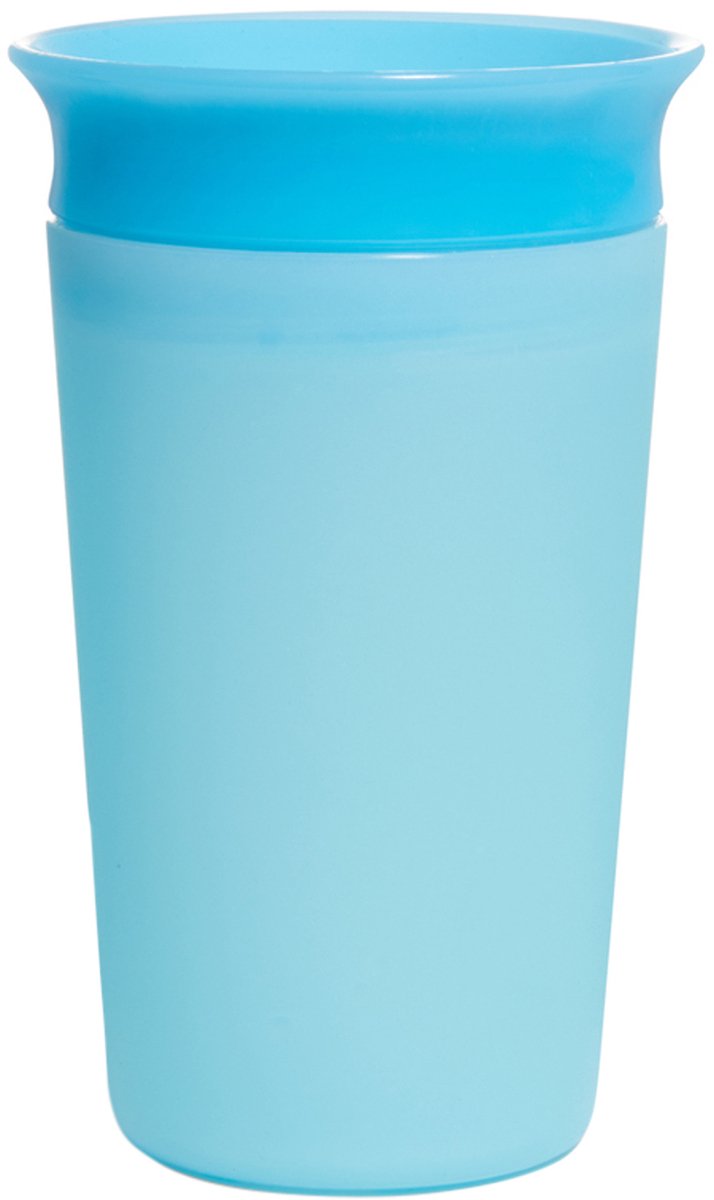 Munchkin miracle anti-fuite 360° gobelet - gobelet - changement de couleur - sensible à la chaleur - gobelet d'entraînement pour bébé et enfant - 266 ml - bleu