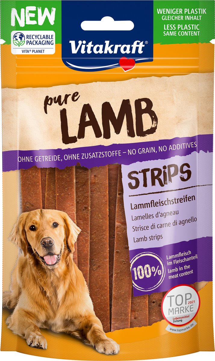 Vitakraft lanières de viande - snacks pour chiens - agneau 80 g