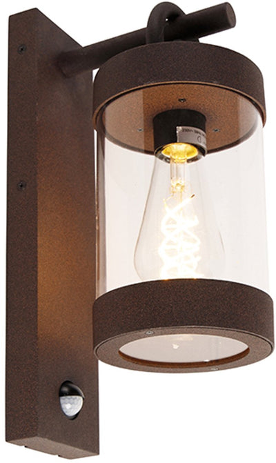 Trio sambesi - applique - couleur rouille - excl. 1x e27 4w - détecteur de mouvement - éclairage extérieur - ip44