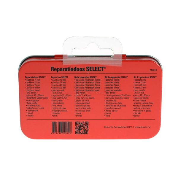 Boîte de réparation Select 12,5 cm aluminium rouge blanc 23 pièces