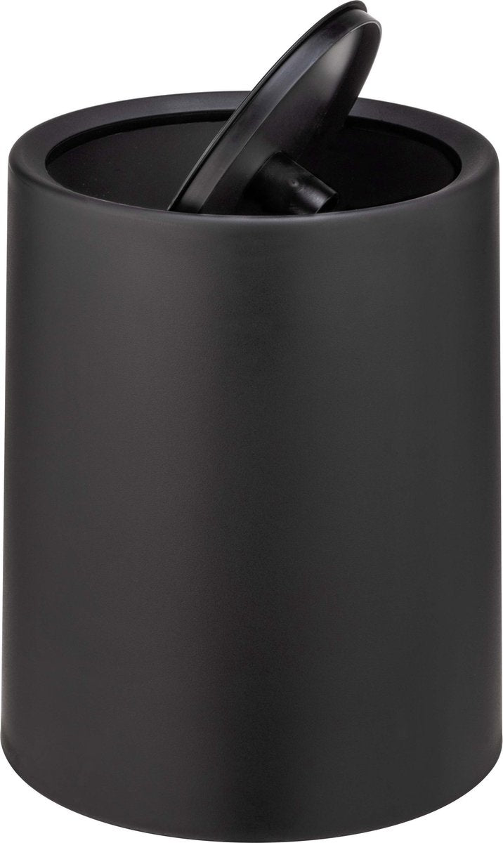Wenko poubelle atri 6 litres en plastique noir, avec couvercle pivotant et seau intérieur - poubelle - poubelle - poubelle - poubelle - noir