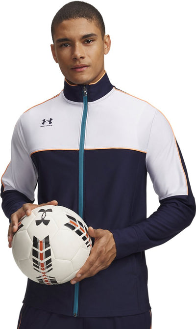 Under Armour M Challenger Track Jacket-White Gilet de sport pour homme - Blanc - Bleu marine minuit