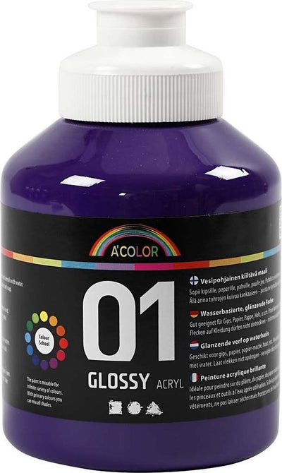 Creativ company peinture acrylique brillante, violet, 500 ml 1 bouteille