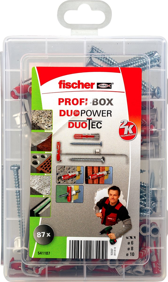 Fischer profi-box duopower et fiche murale creuse fiches duotec