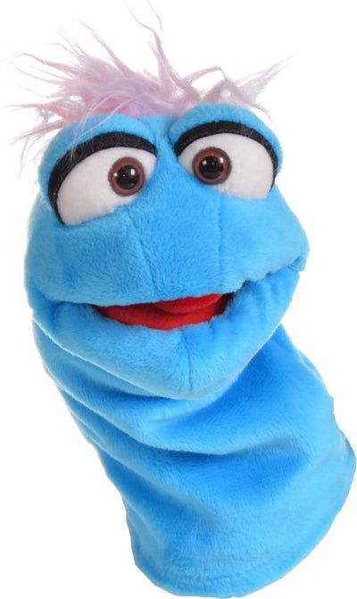 Marionnette à main buffle Living Puppets - animal bleu pour mains d'enfant - 25 cm