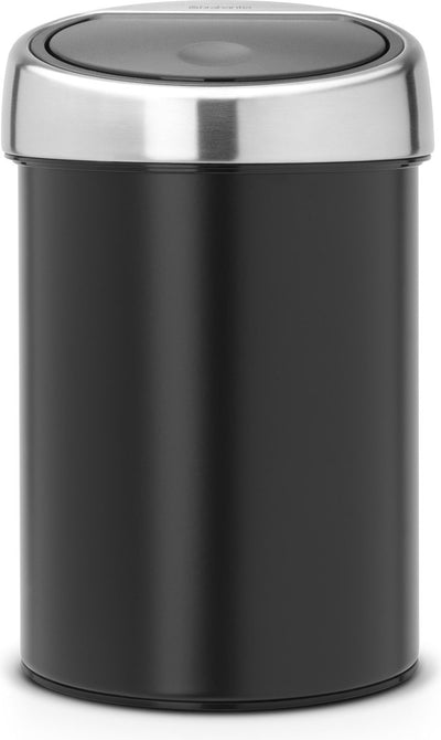 Poubelle Brabantia Touch Bin - 3 litres - salle de bain - couvercle en acier mat noir mat