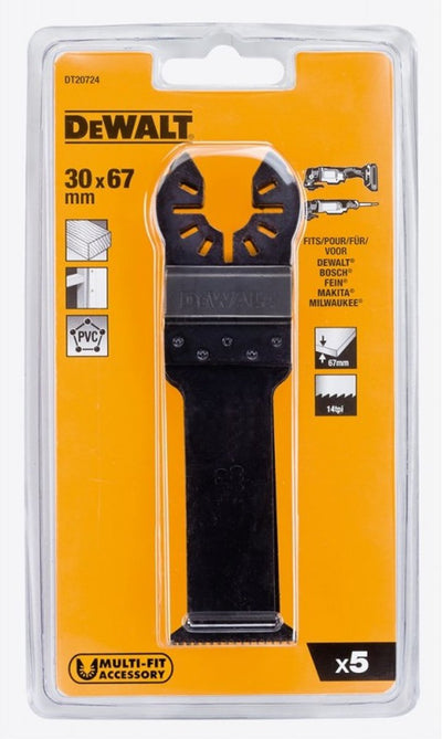 Dewalt dt20724 lame de scie multi-outils hcs pour bois dur 31x67mm ve=5