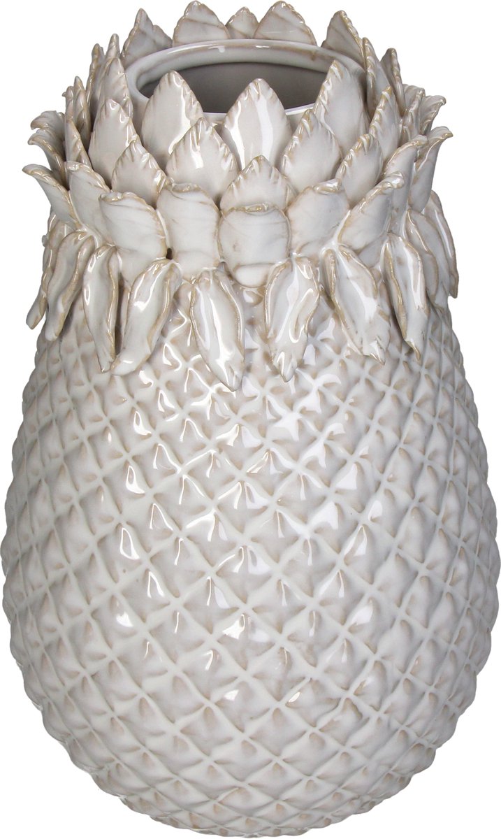 Vase collection Hd faïence blanc 19x19x29,5cm