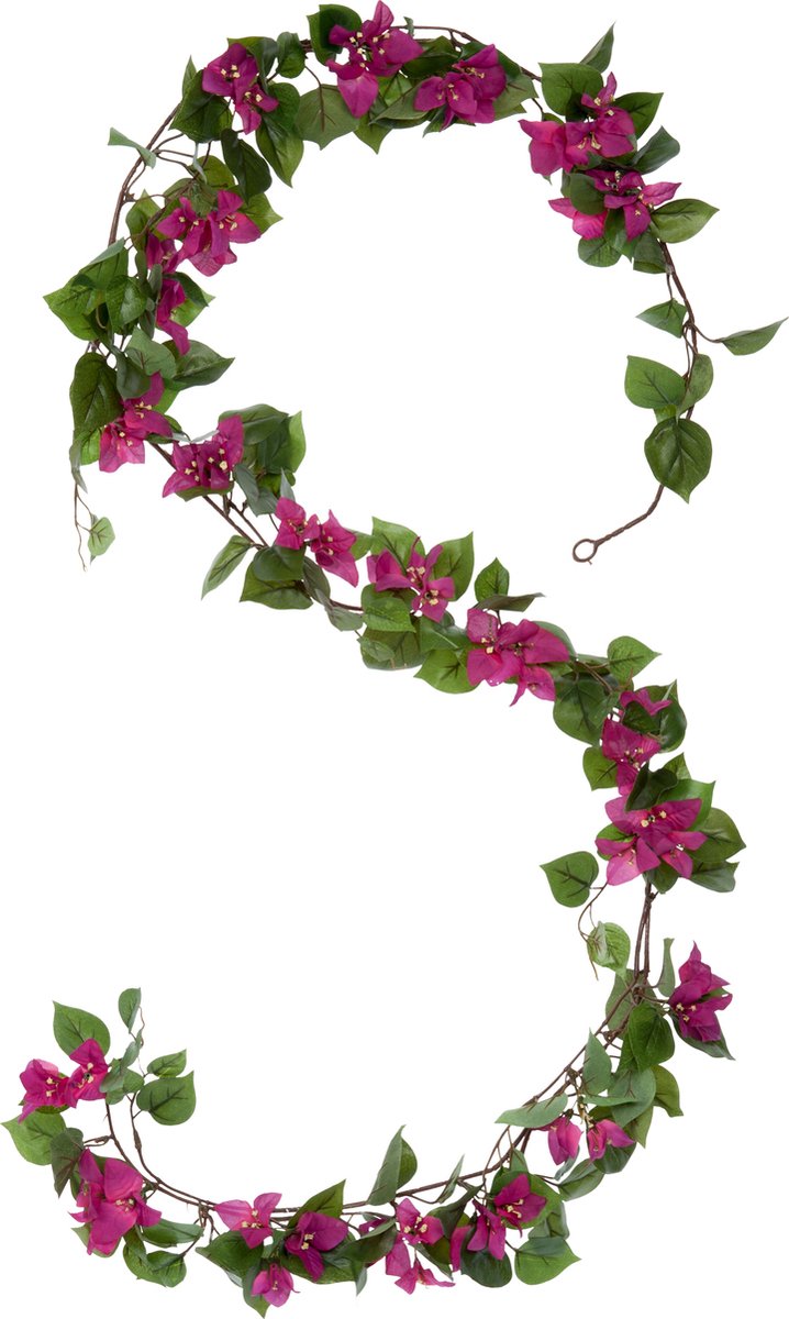 Décorations en mica - guirlande de bougainvilliers artificiels - l180 cm - rose foncé