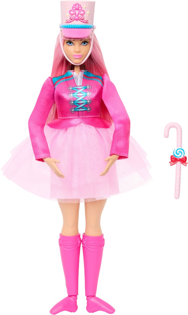 Poupée ballerine Barbie dans Casse-Noisette - avec chevilles mobiles et canne en bonbon comme bâton