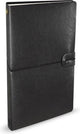 Carnet Peter Pauper - Voyager - Couverture en cuir - Noir - Avec fermeture à cordon - 12x20 cm