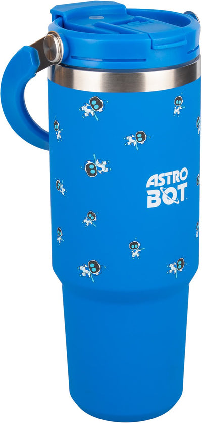 Gobelet isotherme Paladone astro bot 900 ml avec poignée et paille, base étroite pour porte-gobelet de voiture, verres sous licence officielle -