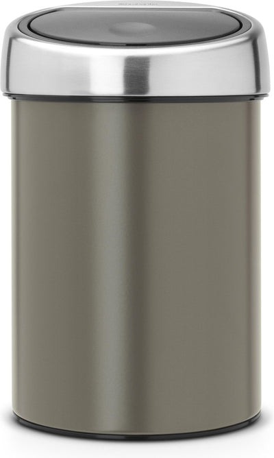 Poubelle Brabantia Touch Bin - 3 litres - salle de bain - couvercle en acier platine mat