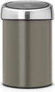 Poubelle Brabantia Touch Bin - 3 litres - salle de bain - couvercle en acier platine mat