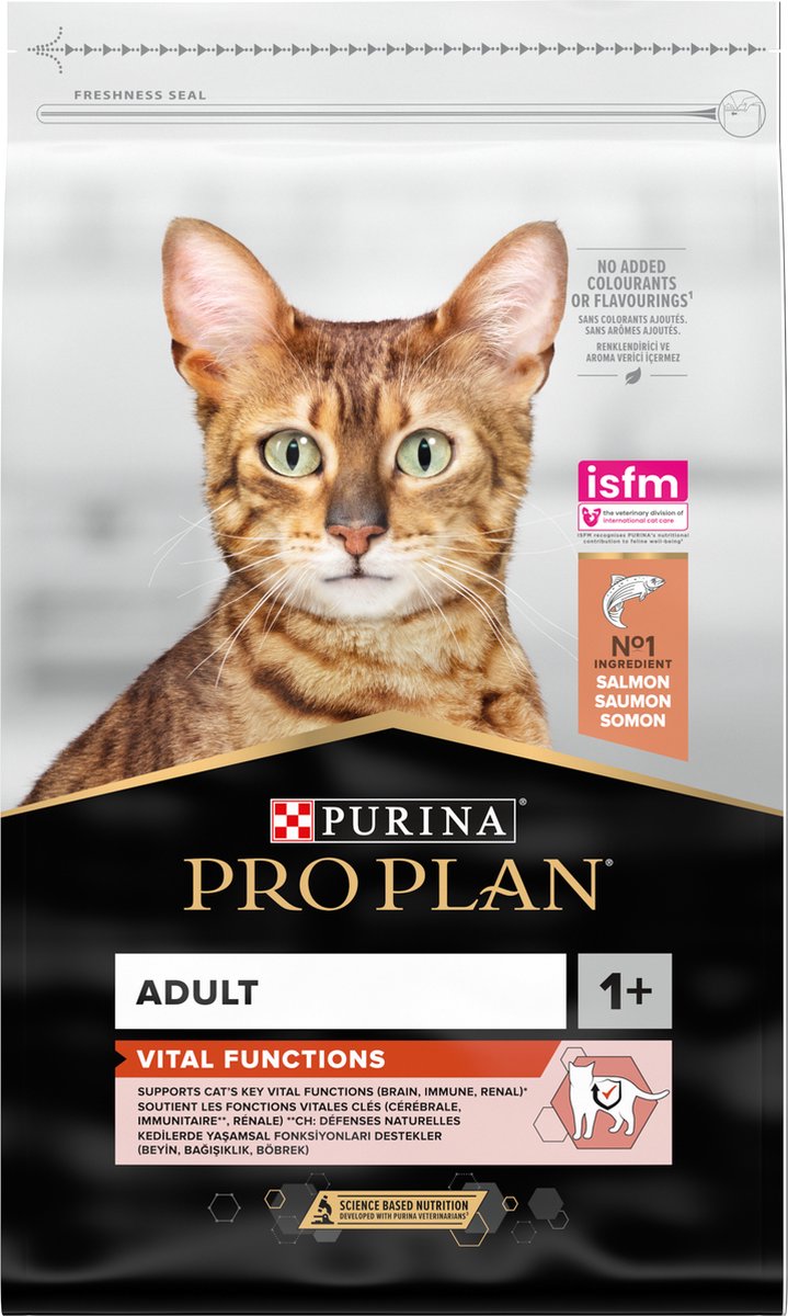 Pro plan fonctions vitales adultes - nourriture sèche pour chat - saumon - 10 kg