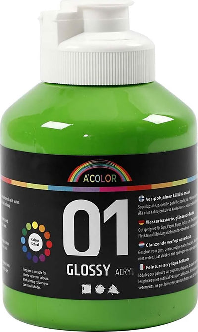 Creativ company peinture acrylique brillante, vert clair, 500 ml 1 bouteille