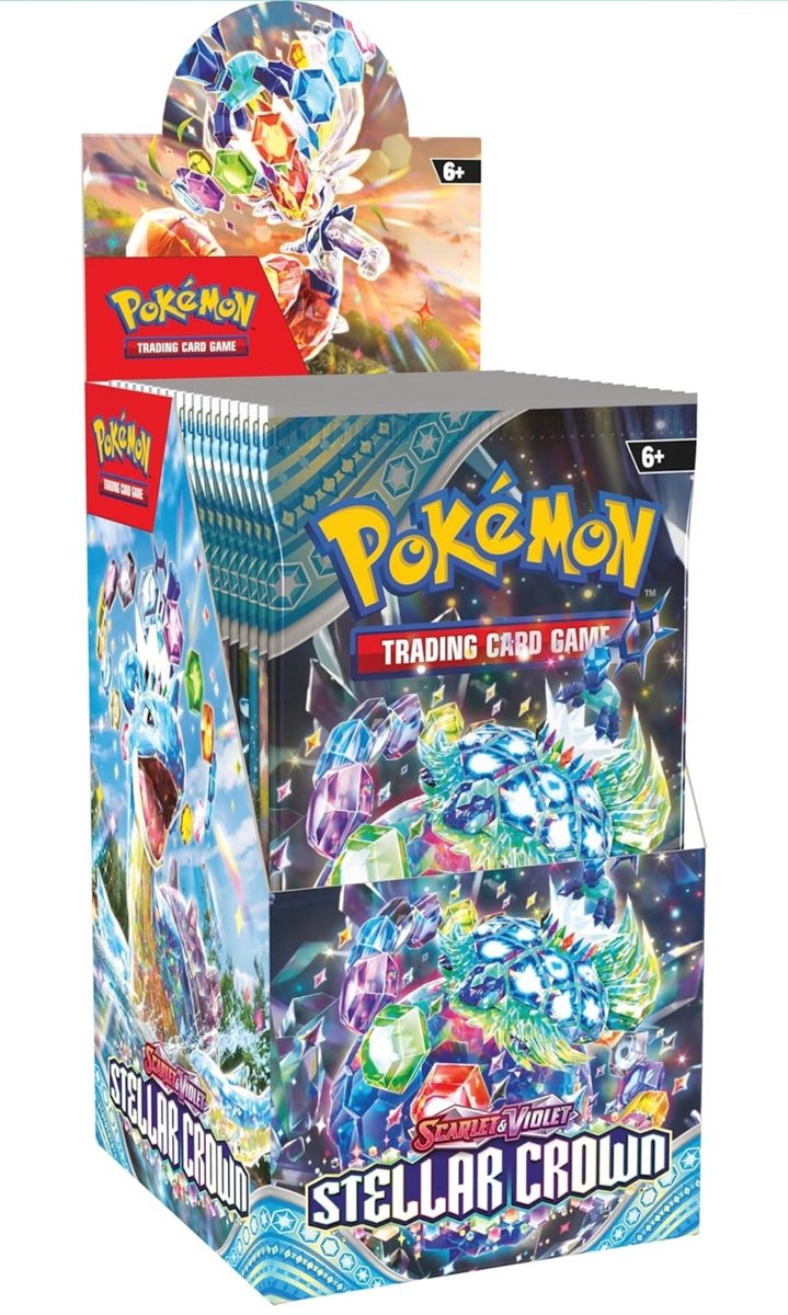 Boîte de booster de couronne stellaire Pokémon violet écarlate Pokémon (18x booster)