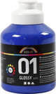 Creativ Company Paint Acrylique Glossy, bleu, 500 ml 1 bouteille
