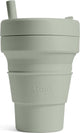 Stojo - biggie cup - tasse à café et thé - 470 ml - réutilisable - pliable - sauge