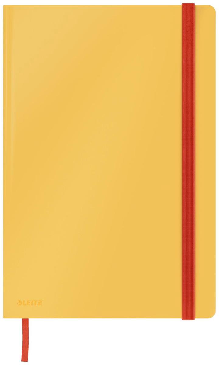 Leitz carnet confortable b5 soft touch à carreaux - carnet à couverture rigide - idéal pour le bureau à domicile et le travail à domicile - jaune chaud