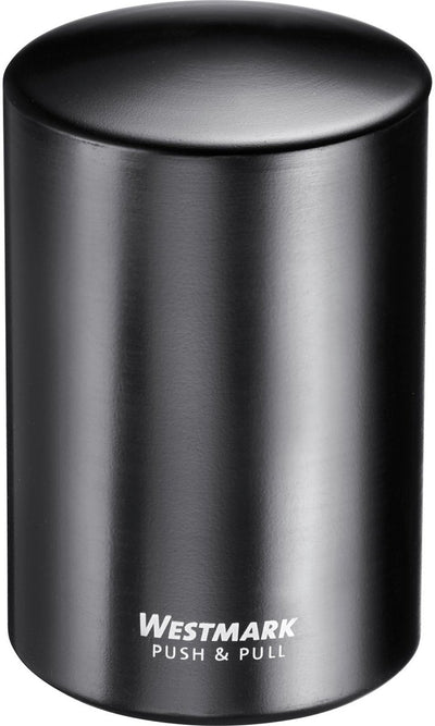 Tire-bouchon automatique Westmark, pour bouchons couronne, aluminium, push pull, noir, 5,3 x 5,3 x 8 cm