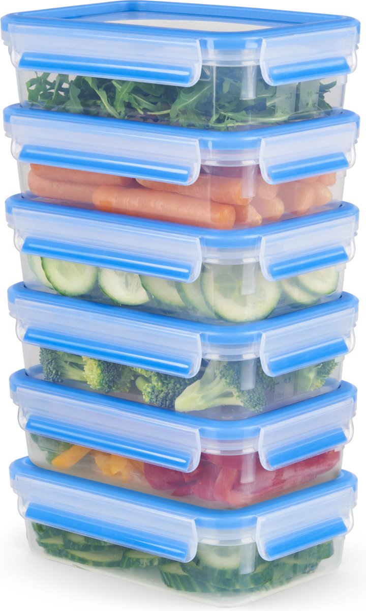 Tefal masterseal Fresh n1031951 Mealprep coffret de conservation alimentaire - 6x 0,8l - 100% étanche - adapté à la préparation des repas - empilable