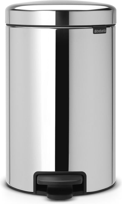Poubelle Brabantia newicon - 12 litres - acier brillant - avec seau intérieur en métal