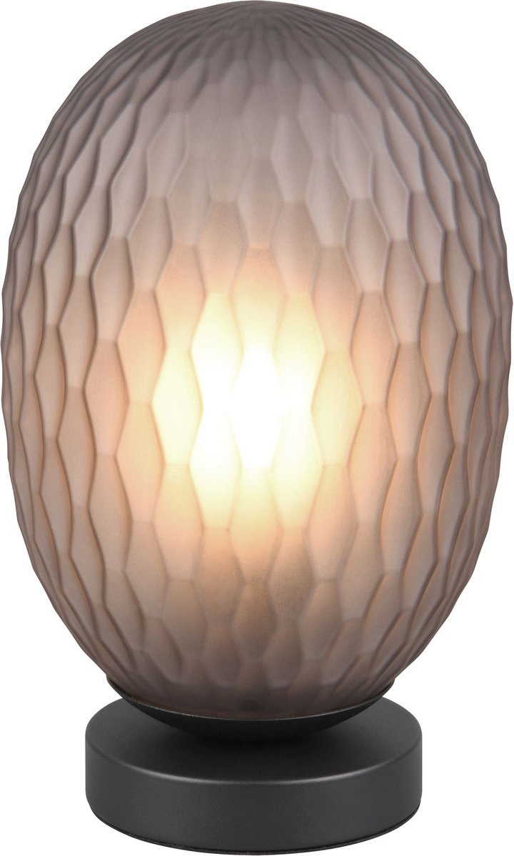 Trio facette - lampe de table - noir mat - excl. 1x e27 4 w - interrupteur à cordon