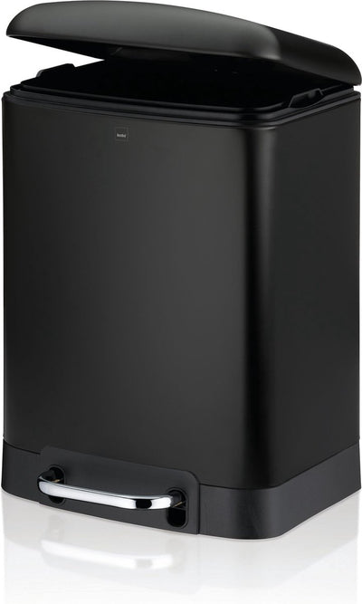 Kela poubelle, acier inoxydable, noir, 6 l - | davino