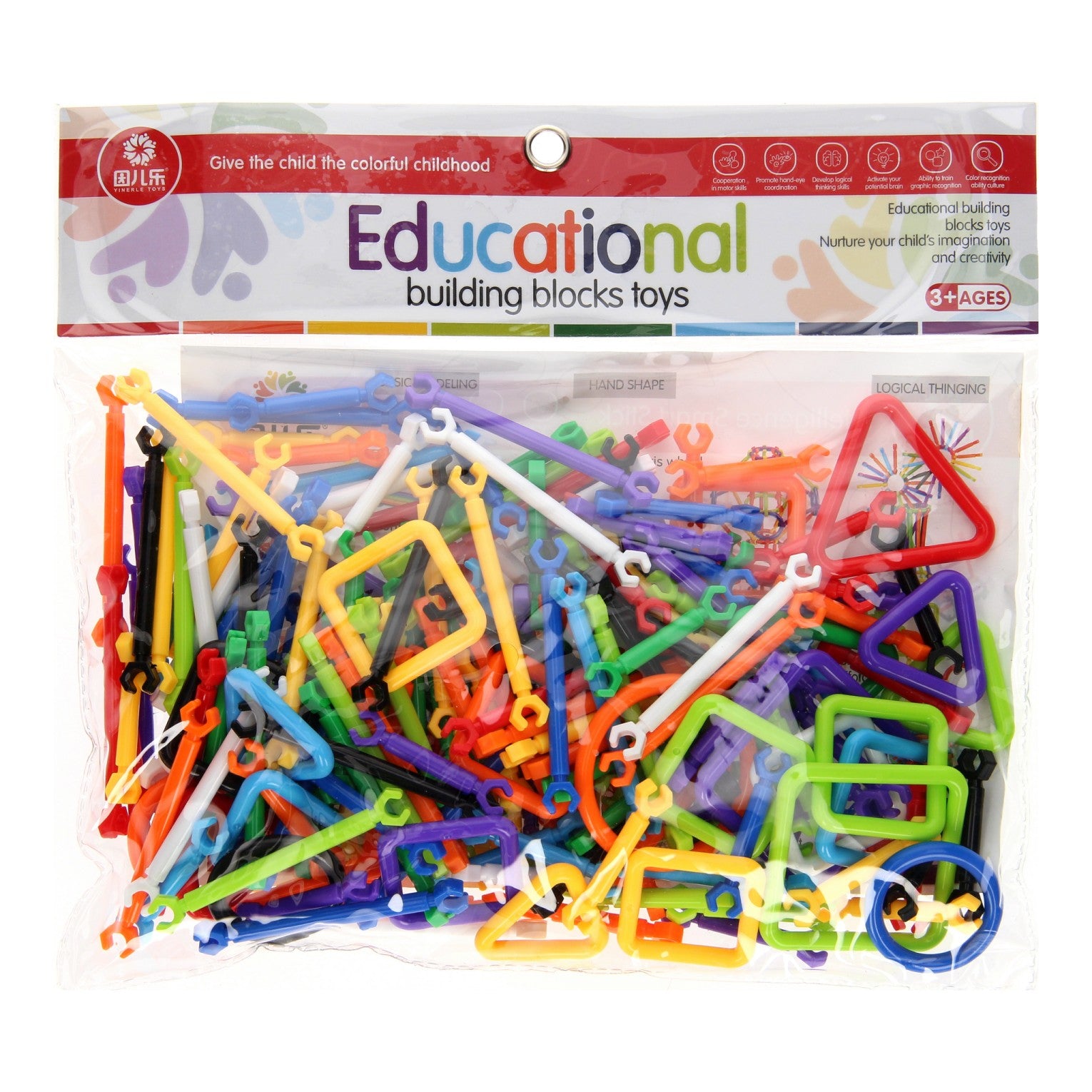 Jeu de construction tiges de construction, 173 pièces.