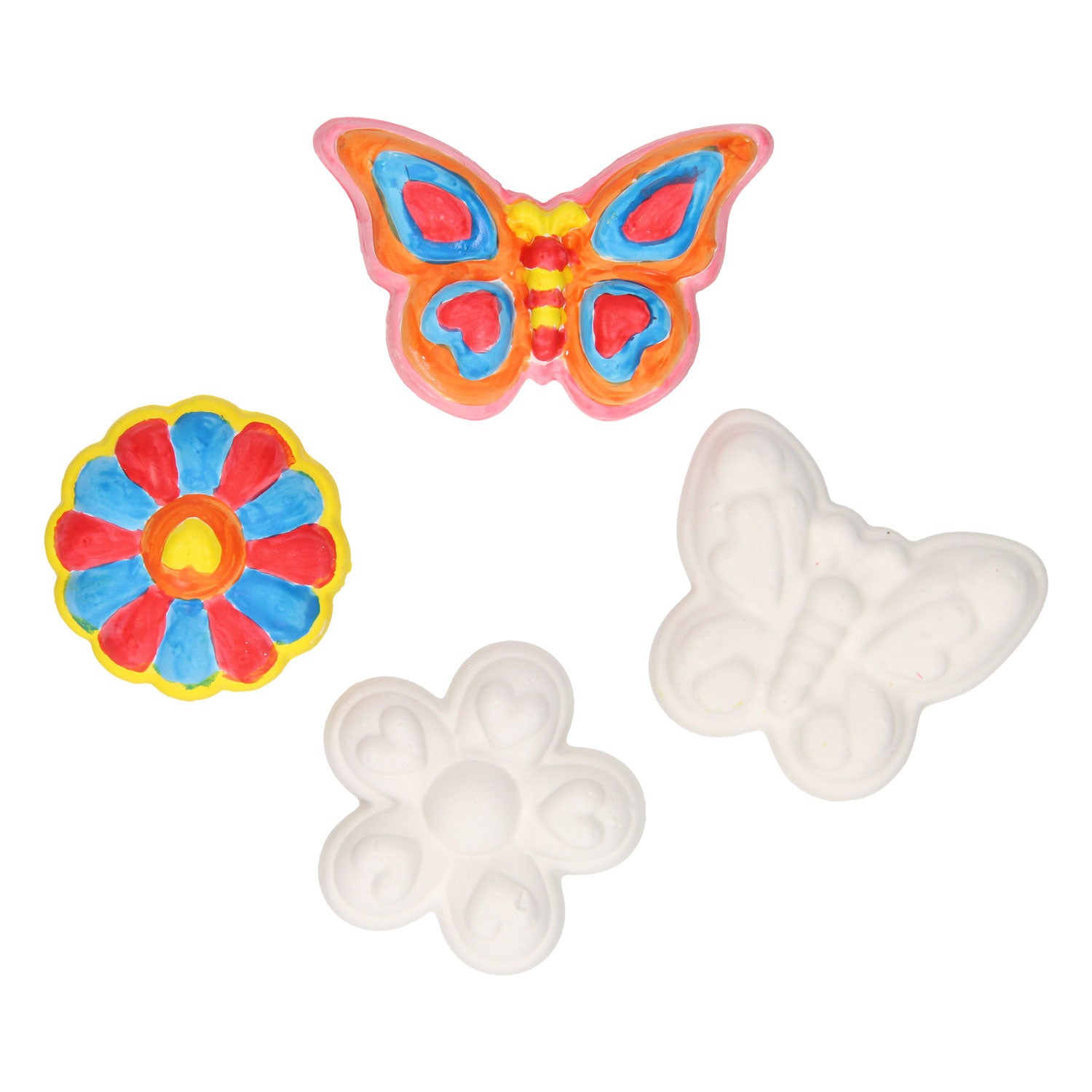 Aimants en plâtre - fleurs de papillons
