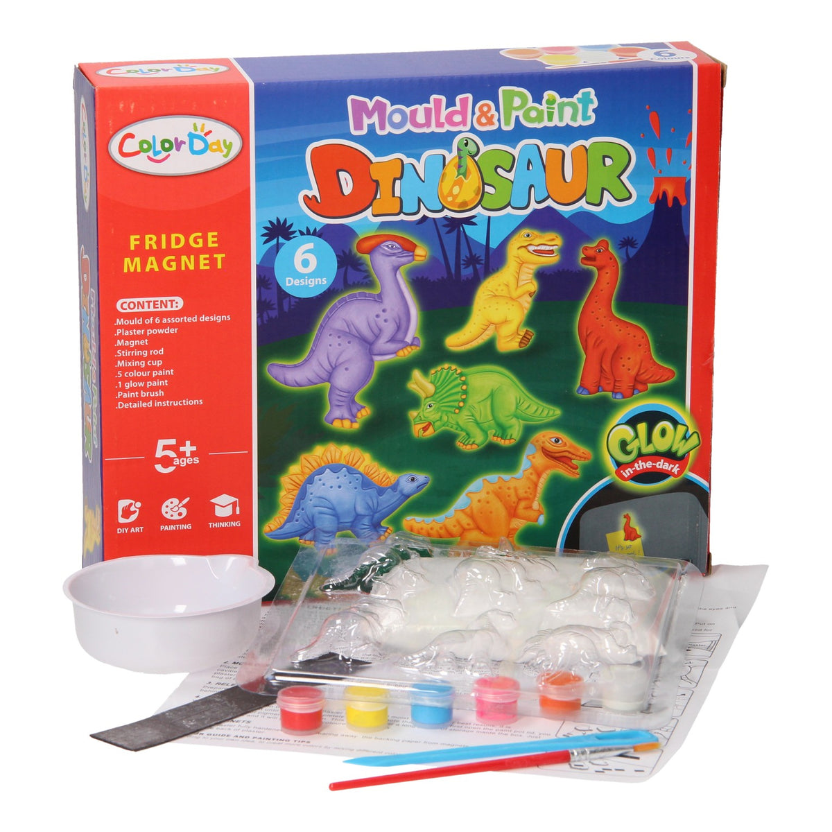 Gips gieten brille dans les aimants noirs dino's
