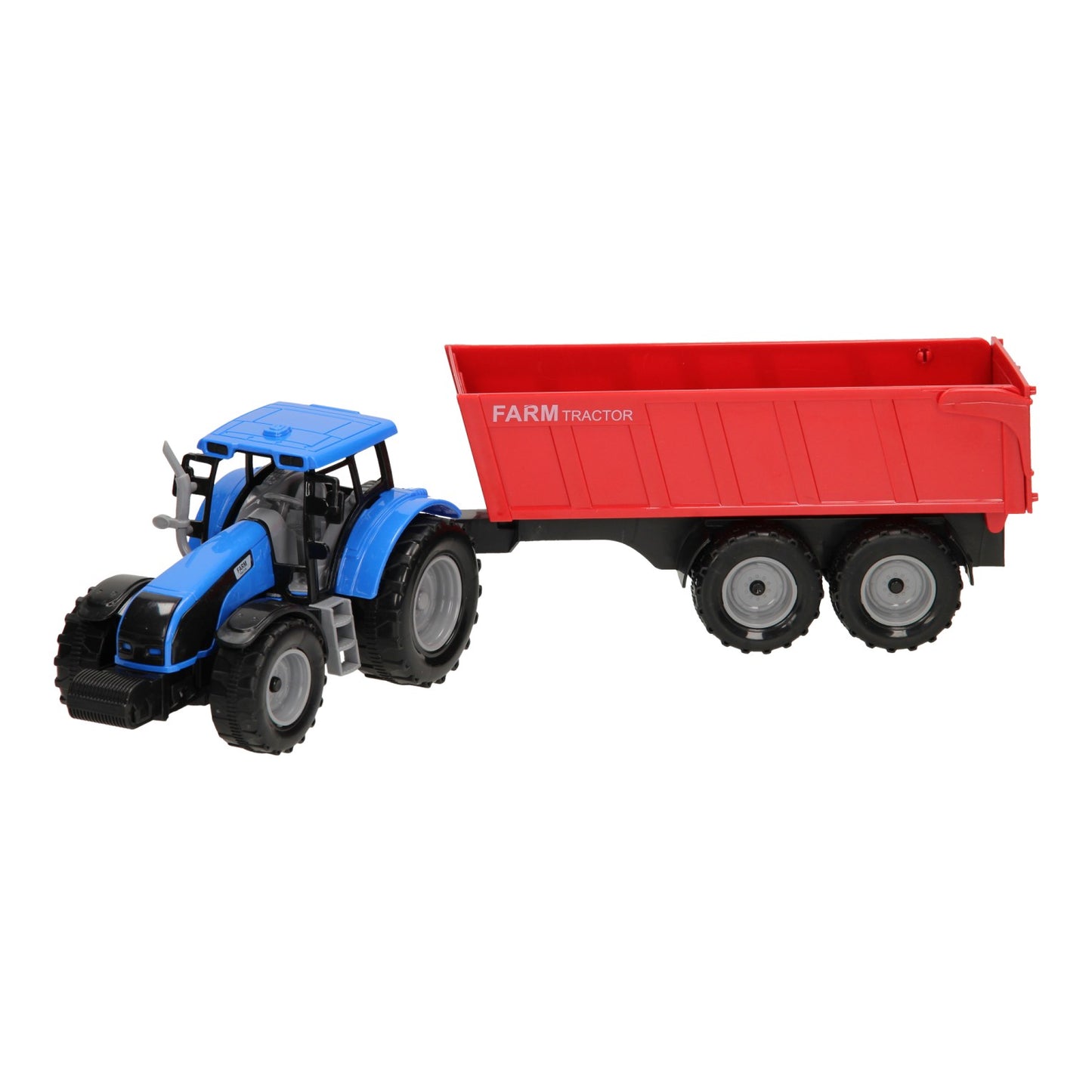 tracteur avec chargeur frontal et remorque 1:32
