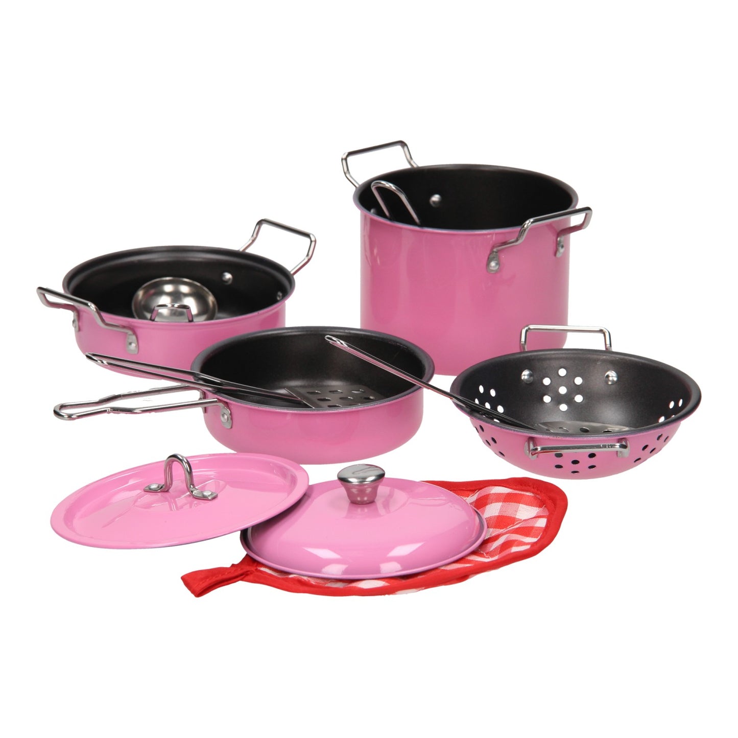Ensemble de casserole rose, 11dlg.