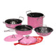 Ensemble de casserole rose, 11dlg.
