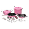 Ensemble de casserole rose, 11dlg.