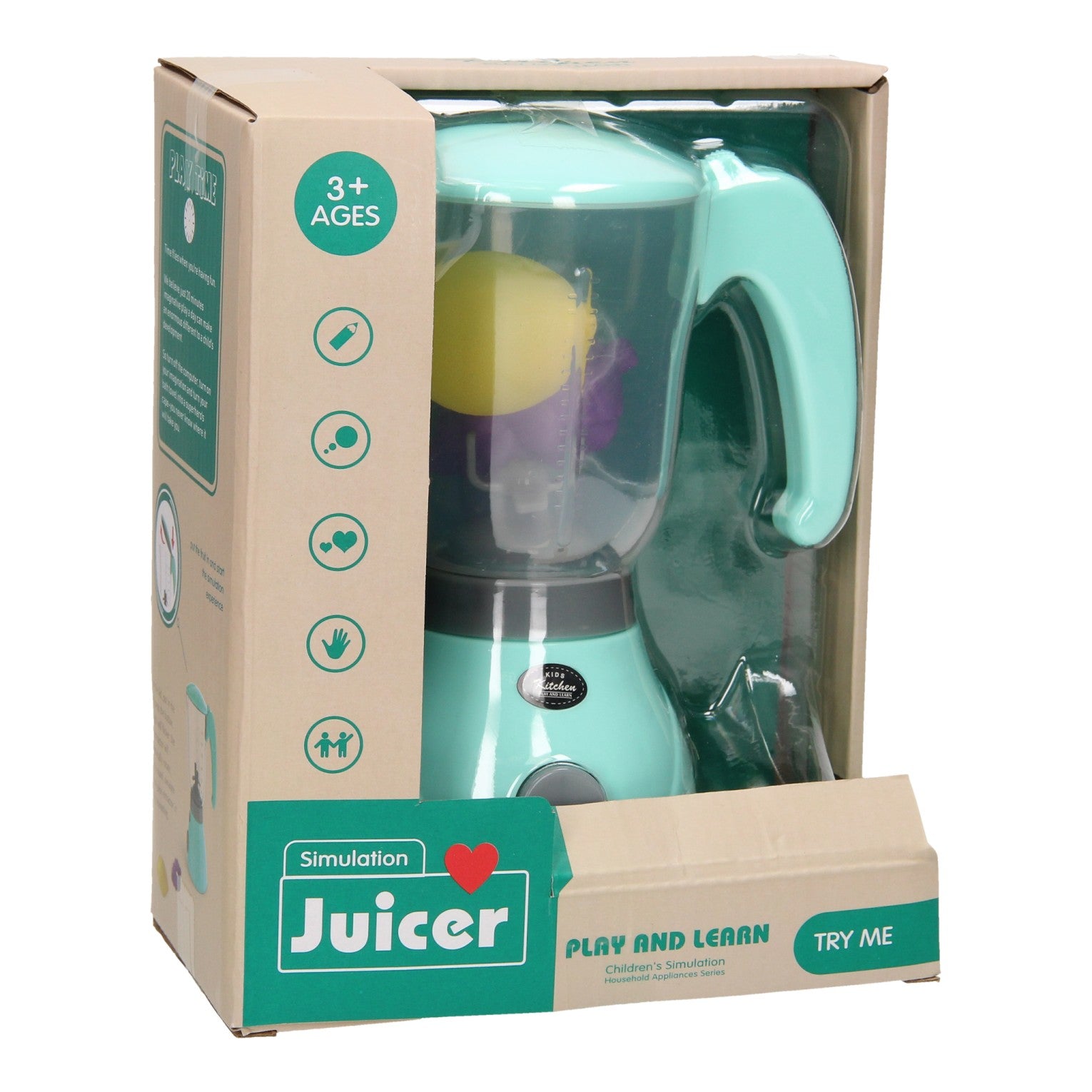 Blender de jouet avec des fruits