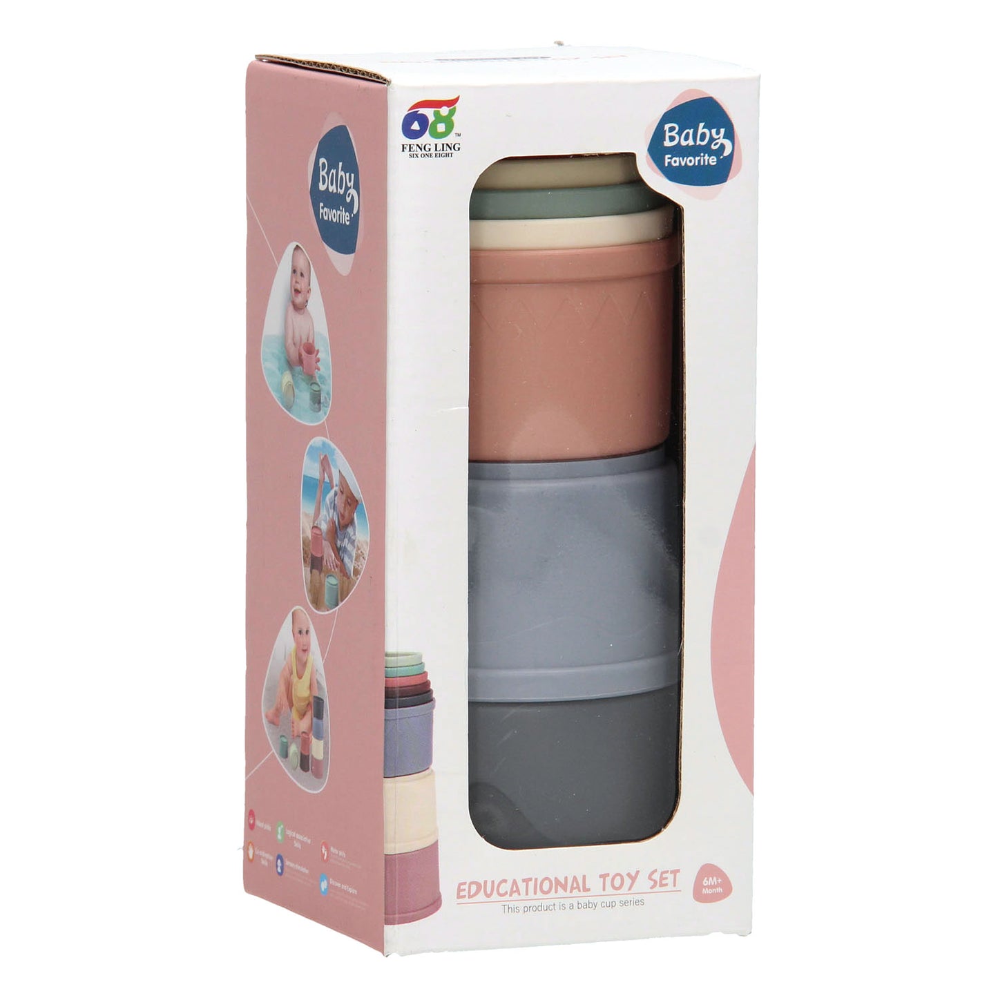 Lobbes gobelets empilables pastel, 8 pcs.