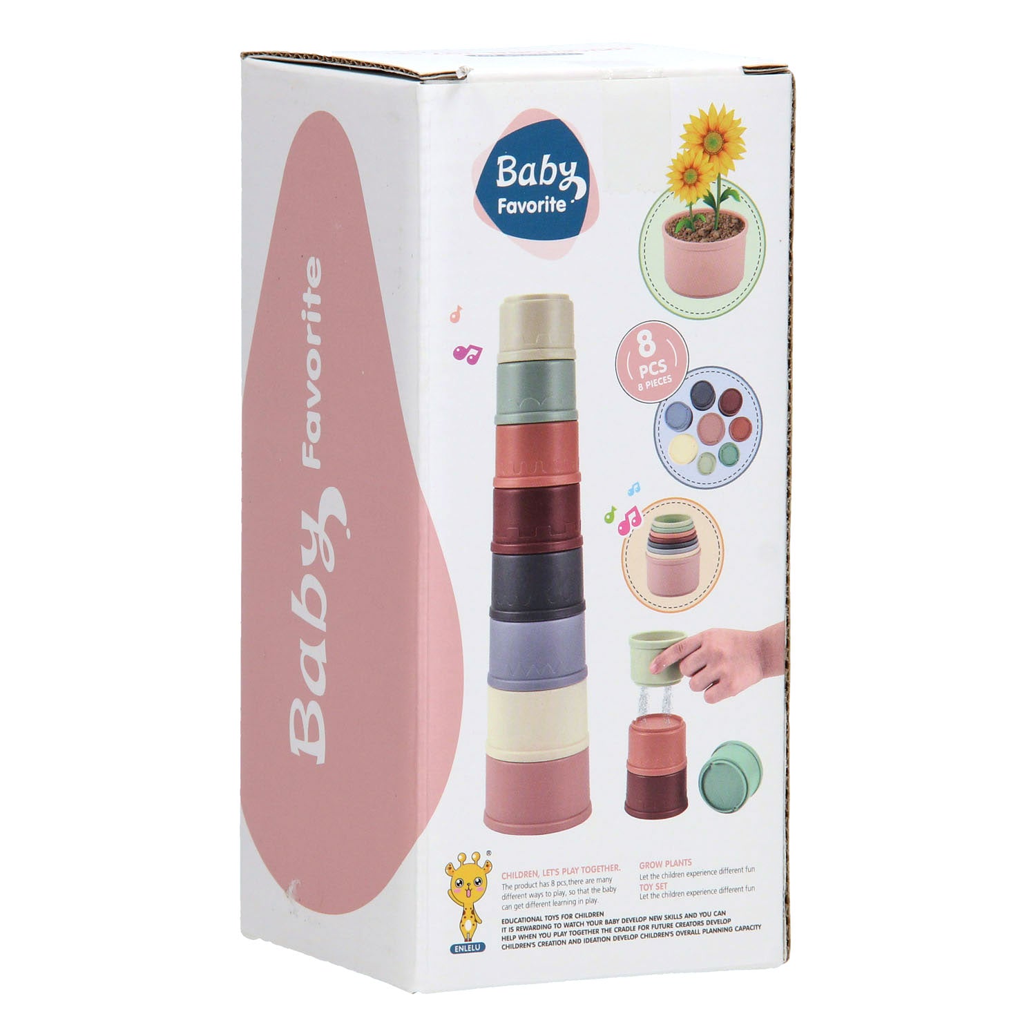 Lobbes gobelets empilables pastel, 8 pcs.